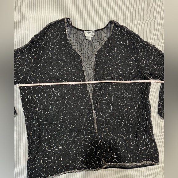 Elegant Black Sheer Jacket / cover over cocktail or evening gown size 1X - Picture 7 of 9